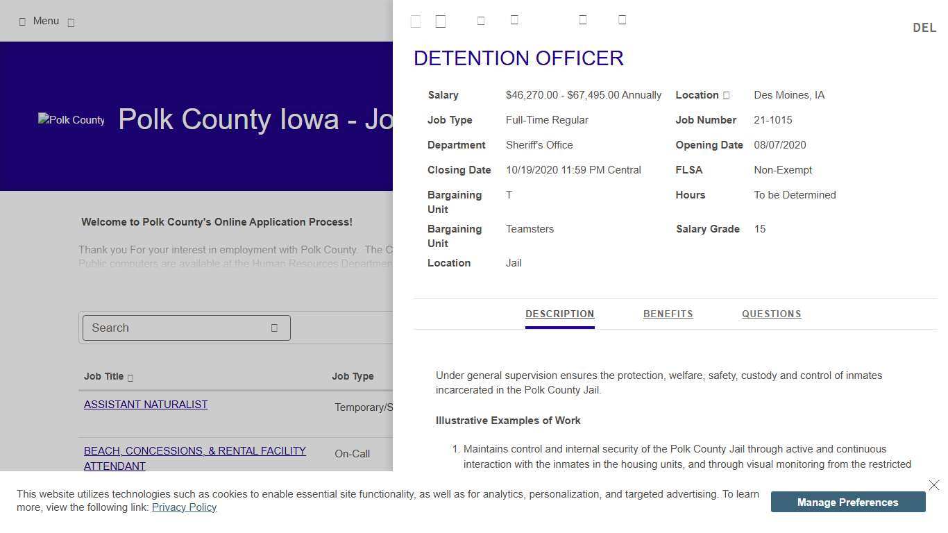 detention-officer | Job Details tab | Career Pages